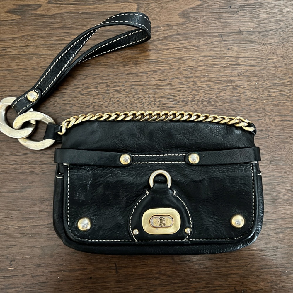 Vintage Juicy Couture Black Leather Wristlet